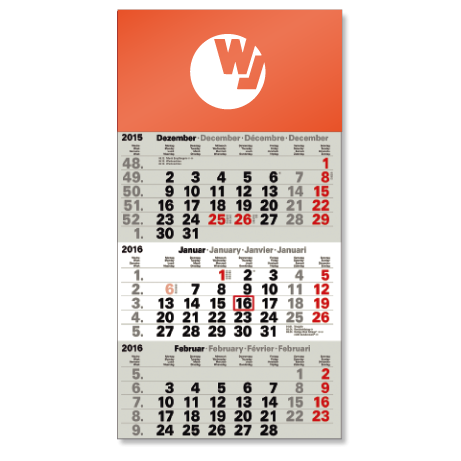 3-Monatskalender für das Folgejahr